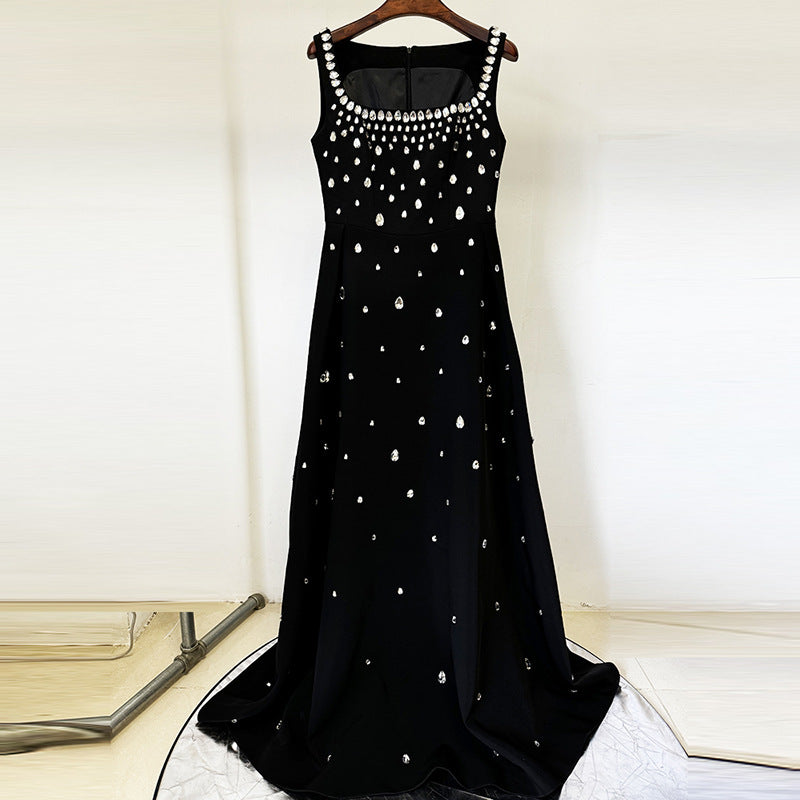 Lili black floor level dress