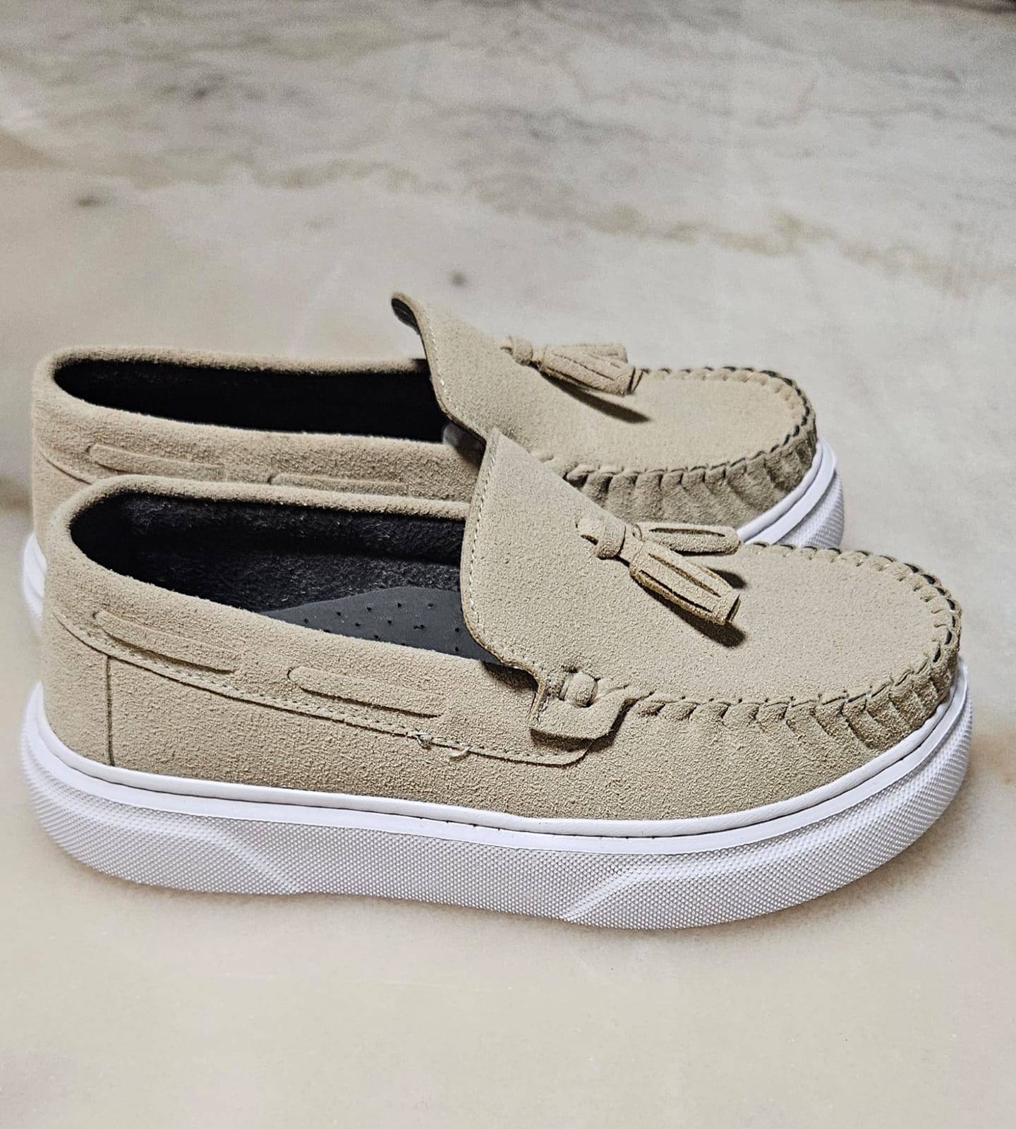 Black and brown loafers for kids